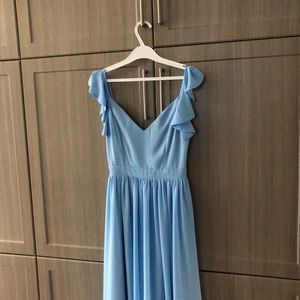 HUSH collection ruffle strap bridesmaid dress